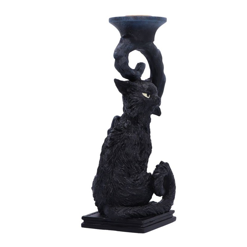 Nemesis Now Salem Black Cat Candlestick Holder, 20cm