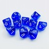 Bescon Polyhedral 10 Sides Dice with Number 1-10, Blue Transparent