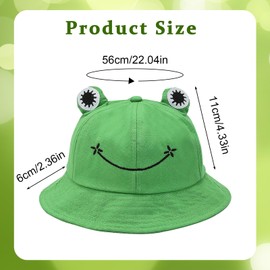 QSZHSL Fishing Hats Fishing Hat Foldable Cotton Fishing Hat Frog Fishing Hat Women's Frog Sun Hat Frog Bucket Hat Frog Leisure Hat, 1 piece., Unit size