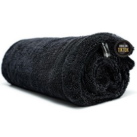 BLACKLINE® TWISTED-LOOP DRYING TOWEL - Ultra-Absorbent Car Drying Towel Made With A Twisted-Loop Microfiber Weave, 1300 GSM Premium Microfiber:_Carbon_4-Pack