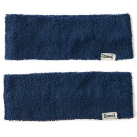 CHARM [Set of 2] Japanese Nobi Pile Turban Hair Bands, One Size Fits Most, Navy, Antibacterial, Odor Resistant