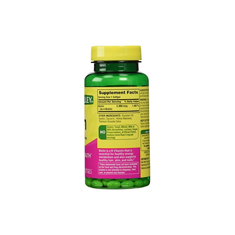 Spring Valley - Biotin 5000 mcg, 240 Softgels