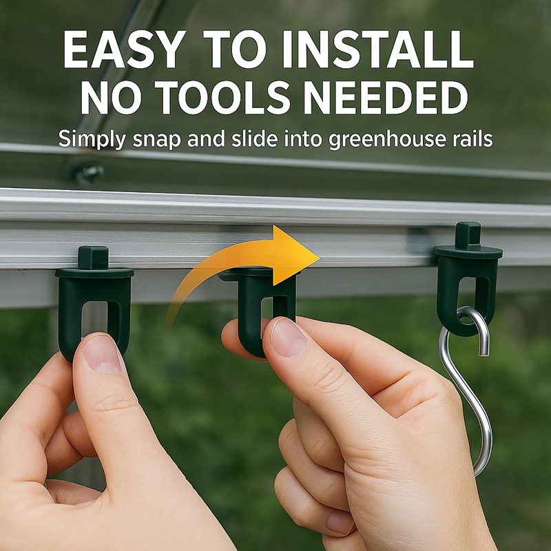 Plant Hook Set for Greenhouse - 50 Running Hooks &