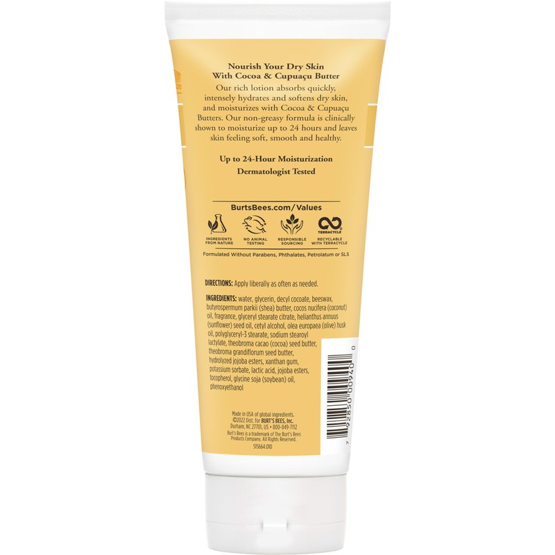 Burt’s Bees Butter Body Lotion for Dry Skin with Cocoa