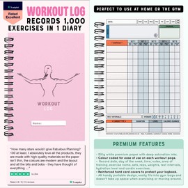Workout Log Gym - XL & XS Gym, Fitness, and Training Diary - Set Goals, 1000 Exercises, Track 100 Workouts and Record Progress, Premium Diary. (X-SMALL (A6), Pink Female Silhouette)