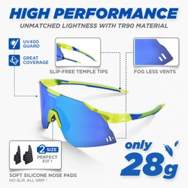 AEROX Running Sunglasses and Sports Glasses for Men and Women - Shades for Cycling and Baseball