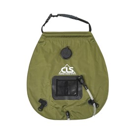 Solar Camping Shower Bag, Portable 5 Gal/20L Outdoor Shower Bag Upgraed Rotary Switch Shower Head, Thermometer, Storage Bag (Green)