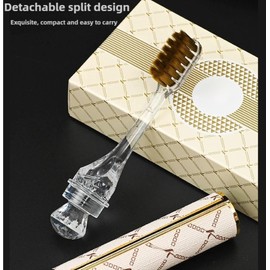 Portable Detachable Split Toothbrush, Business Trip, Camping, Travel Portable high-Efficiency Cleaning Soft-bristled Toothbrush, 1 Piece, with Two Replacement Brush Heads (Yellow, 4.3×1.9×1.9in)