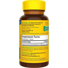 Nature Made Vitamin B12 1000 Mcg, Easy to Take Sublingual B12 for Energy Metabol