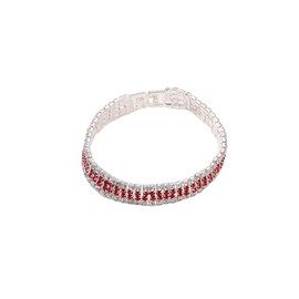 Shiny Rhinestone Classic Tennis Bracelet Multicolor Fashion Bracelet for Women-Red
