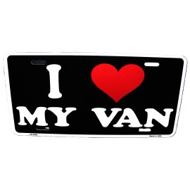 DIGIART INTERNATIONAL I LOVE MY VAN METAL CAR NOVELTY LICENSE PLATE AUTO TAG FOR VANS
