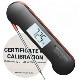 ThermoMaven Professional Meat Thermometer Digital, 0.6 Sec Instant Read, ±0.5℉ NIST Certified Accuracy, 100% Waterproof, Bright Backlit, Temperature Indicator for Grill, BBQ, Smoker