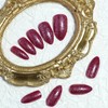 UV Press on Nails Medium Almond Shape, Glossy Dark Red