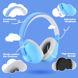 Hocazor HZ002 Baby Ear Protection, Noise Cancelling Headphones for Babies and Toddler 3 Months up to 24 Months, Baby Earmuffs for Fireworks, Sleeping, Concerts, Plane - Blue