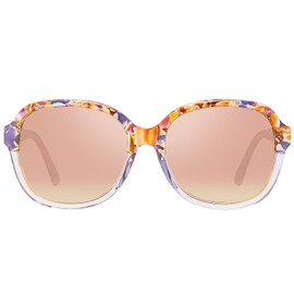 Carfia Acetate Polarized Sunglasses for Women UV Protection Retro Trendy Big Sunnies CA2024 Pink Mirrored