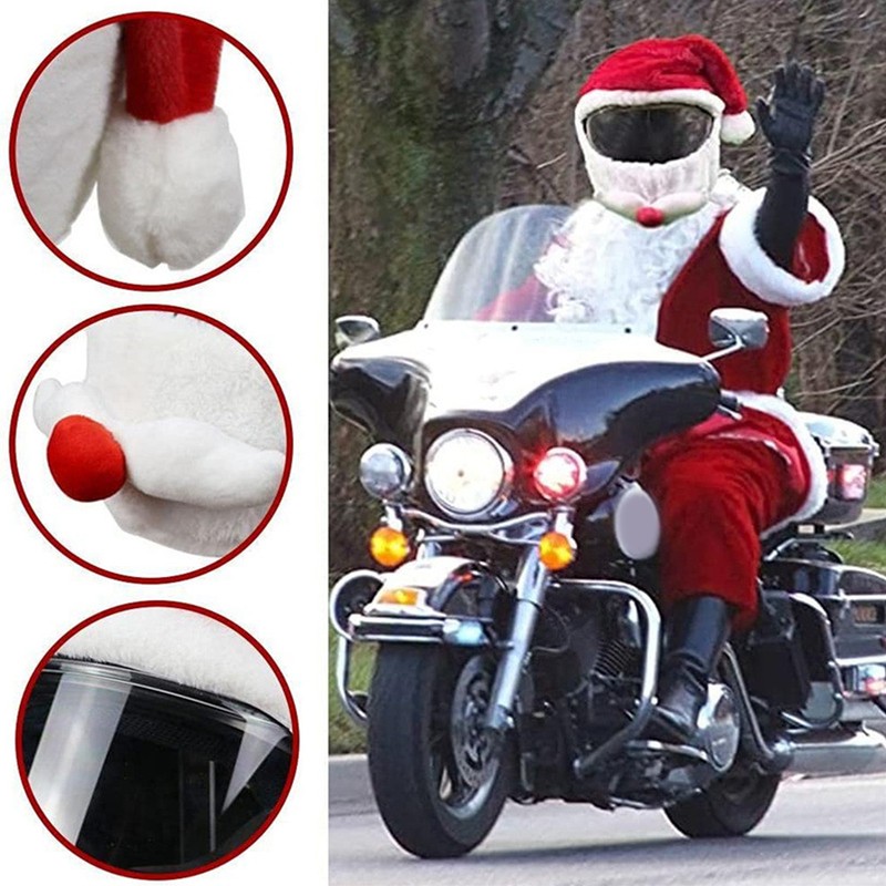 Christmas Helmet Cover Plush Scratch Proof Motorcycle Helmet Hat for