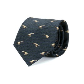 [COLORATA] Carolata Dinosaur Ancient Biological Pattern Necktie (100% Silk / Jacquard Woven), 57.1 x 3.3 inches (145 x 8.5 cm) / Gift Present, green (dark green)