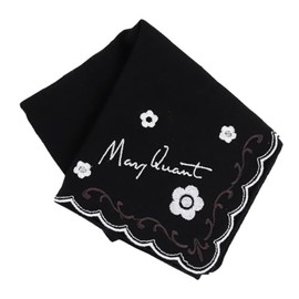 MARY QUANT 000293-0004-03 Gauze Handkerchief 0004 (Black) Mariquant/Marikwa Women's Women's Approx. 16.9 inches (43 cm), Black