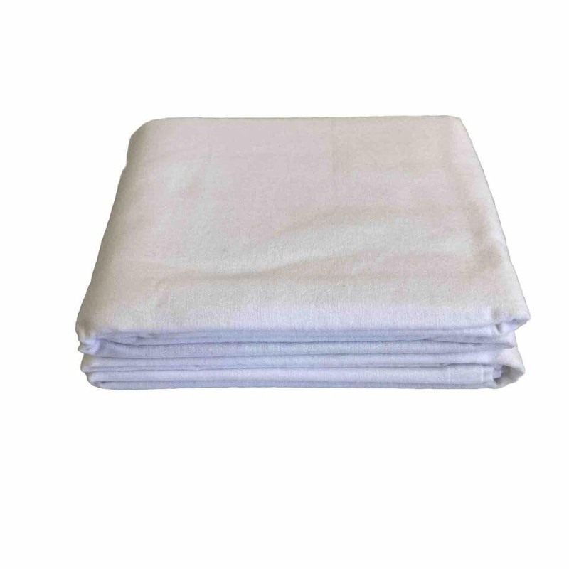 White Cot Bed 100% Cotton Flannelette Flat Sheet 100 x