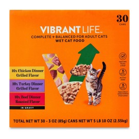 Unbranded Vibrant Life Variety Pack Grilled & Roasted Flavor in Gravy Wet Cat Food