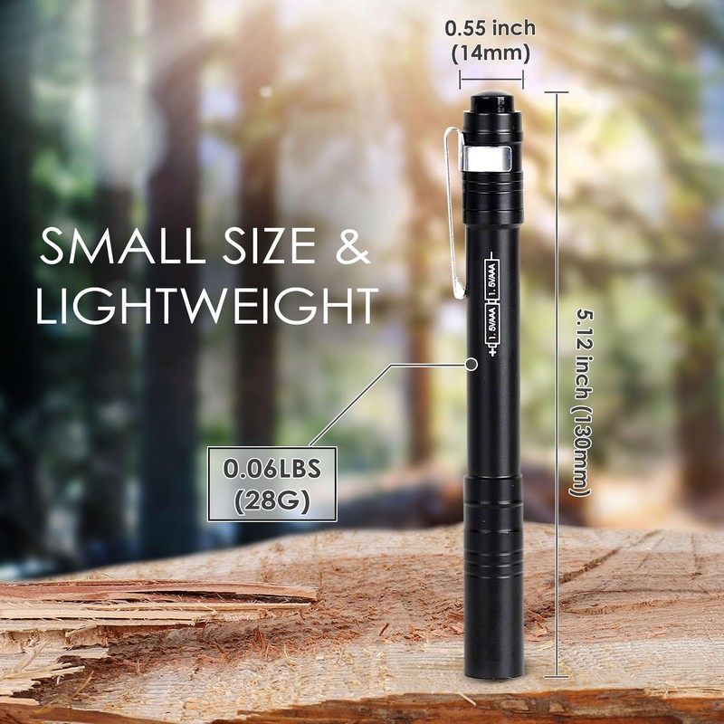 FASTPRO 6-Pack Pen Light, Aluminum LED Penlights, Black