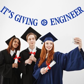 It's Giving Engineer Banner, Congrats Engineer, You Did It/Congrats Grad, Engineering College Gradaution Party Decorations