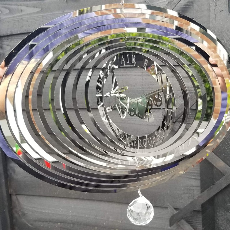Stainless Steel Garden Wind Spinner - RAF C-130 Hercules Plane