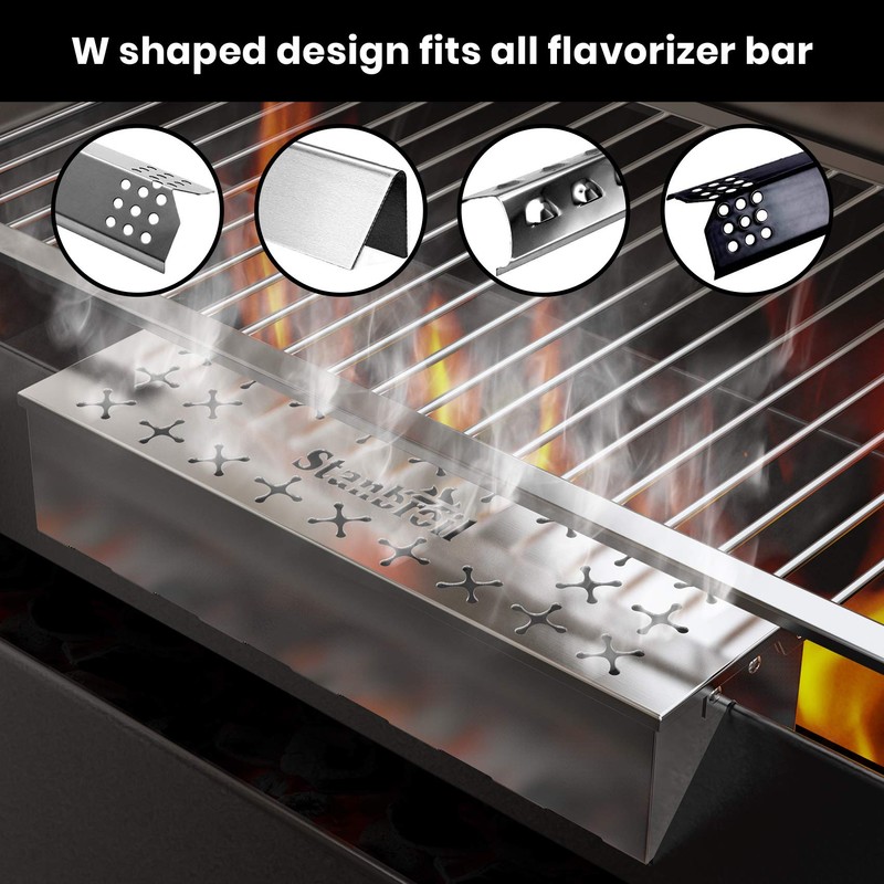 Stanbroil Stainless Steel Smoker Box for Gas Grilling | Wood
