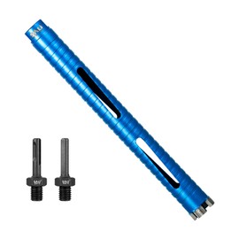 SALI Diamond Core Drill Bits 1 1/8" Diameter 10"/254mm Drilling Depth 5/8-11" Thread Core Bit Turbo Laser-Welded Segments for Cured Concrete with Rebar, Brick, Block, Masonry, Stone with Two Adapters