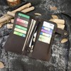 LUUFAN Mens Leather Long Bifold Wallet with Chain, Biker Wallet
