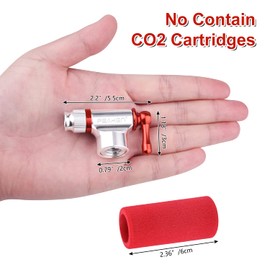 Peaken CO2 Inflator Head Quick Lightweight Compatible with Presta Schrader Valve for Balls,Road Mountain Bikes Tire Pump With Sleeve(No Contain CO2 Cartridges)