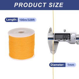 QUARKZMAN 1mm Polypropylen Seil Geflochtene Seile, 100m Nylonseil Hohlseil für Wäscheleine, Camping, Wandern, Outdoor, Dunkelgelb