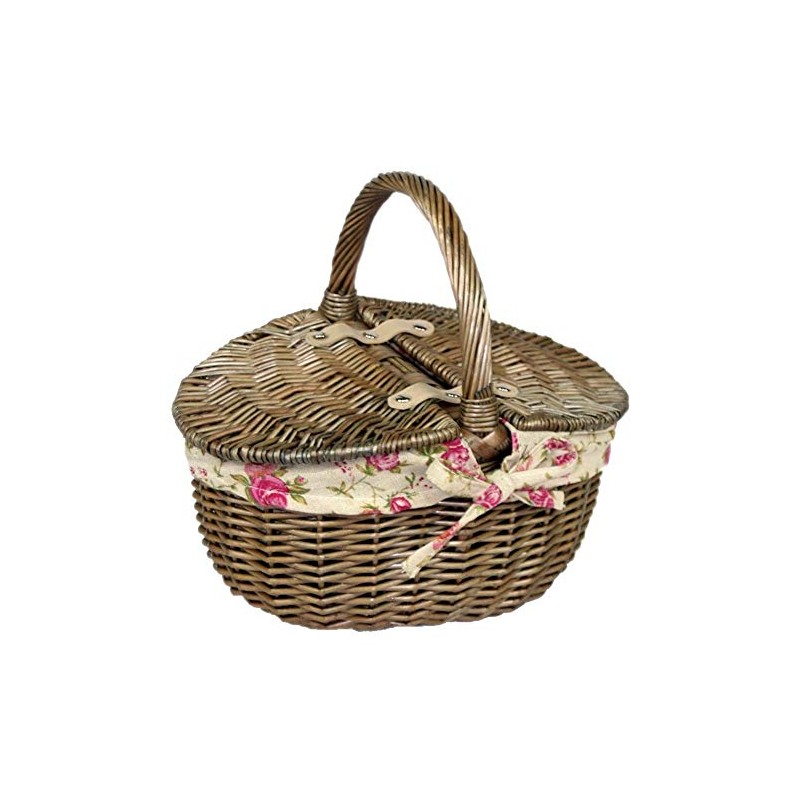 Red Hamper EH091 Wicker Small Antique Wash Double Lidded Oval