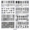 10Pcs/Set Nail Stamping Plates with Silicone Clear Stamper Scraper Flowers