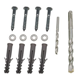 Lag Bolt Kit for Mounting TV Bracket Into Wood or Concrete Wall, Heavy Duty Bolts, Anchors and 2 Drill Bits