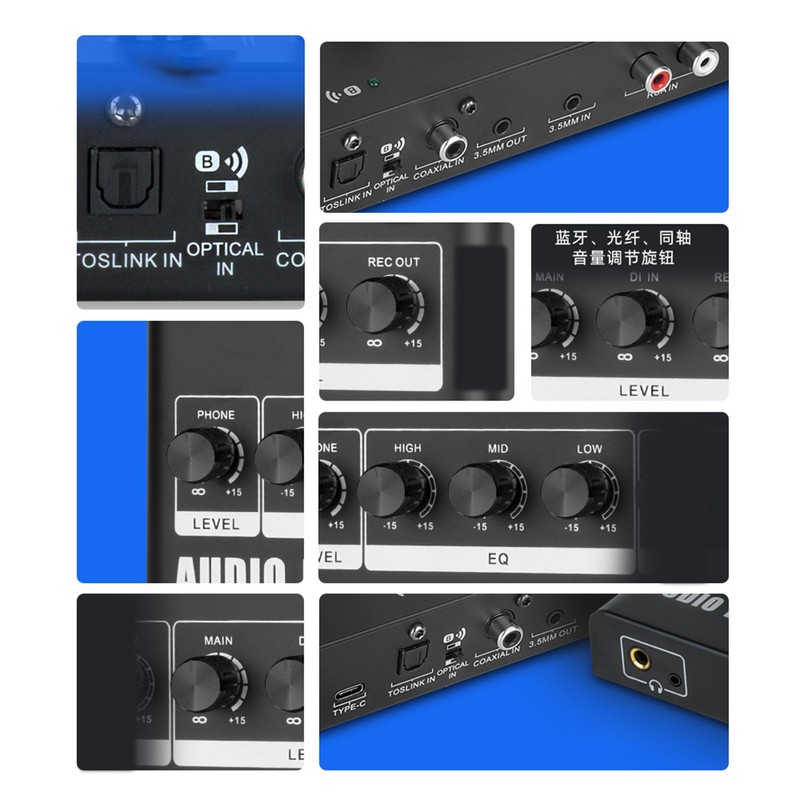 Digital to Analog Sound Converter Bluetooth Connection 3.5mm RCA Jack