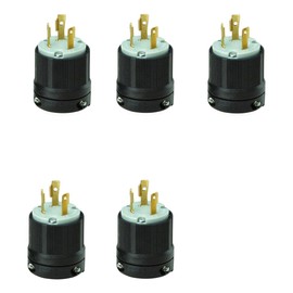 OCSParts L6-30P 250V 2P 3W Grounding Male Plug with External Cord Grip L6-30, NEMA L6-30P 30A (Pack of 5)