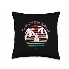 Aloha Spirit Retro Hawaiian Surf & Boho Beach Summer Holiday Throw Pillow