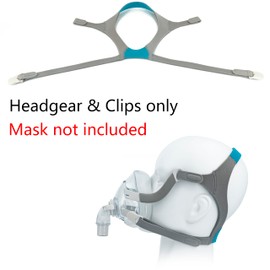 F20 Headgear Replacement Compatible with Airfit/AirTouch F20 (2 Headgears + 4 Clips)