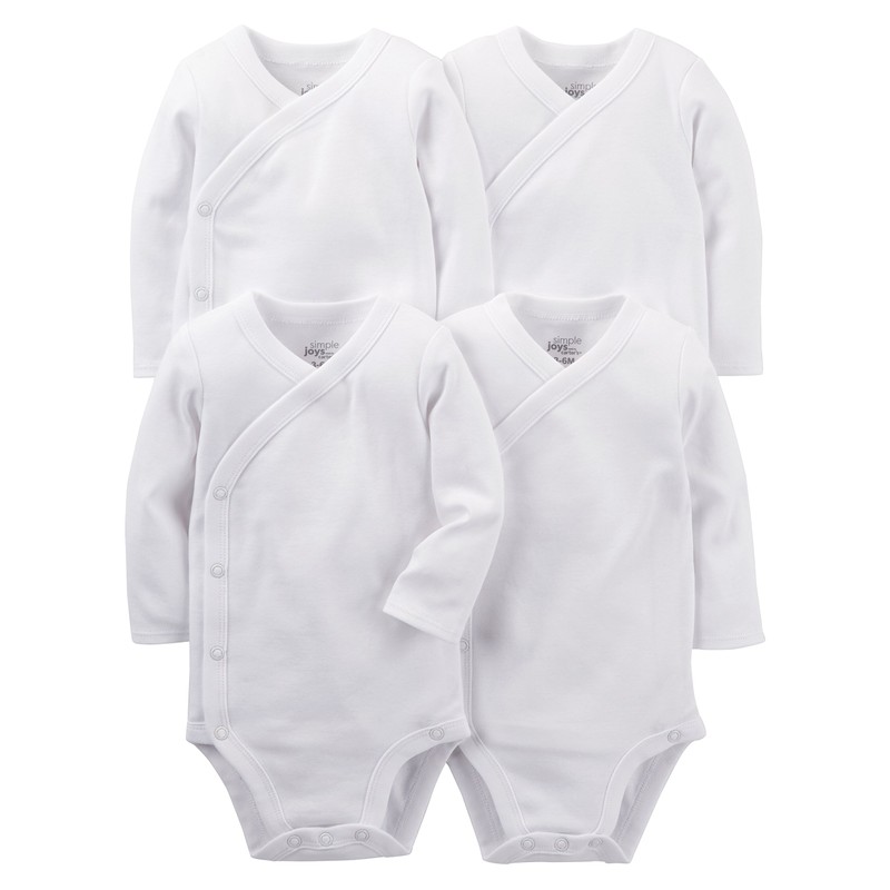 Simple Joys by Carter's Baby 4-Pack Long Sleeve Side Snap