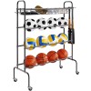 4-Layers Rolling Basketball Shooting Training Stand Sports Equipment Storage Organizer