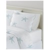 Home Classics White Embroidery Quilted Standard Sham Blue Starfish 100%