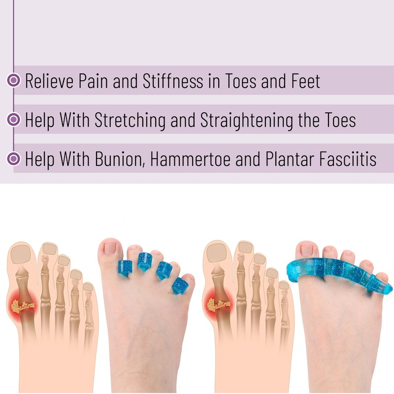 DR. JK- ToePal Gel Toe Separator, 2 Pairs, Dark Blue