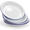 Dicunoy Set of 5 Enamel Plates, 9.5" Unbreakable Enamelware Dinner