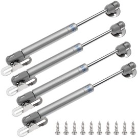 Hxchen 4Pcs Hydraulic Support Cabinet Hinge, 8 Inch 80N Soft Close Lid Supports & Buffer Telescopic Cabinet Door Gas Spring Glue Head Supports with Screws for Cabinet, Storage Box
