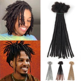 Sangtok 12in 40 Human Hair Strands Loc Extensions, 0.6CM Width Human Hair Dreadlock Extensions,T30