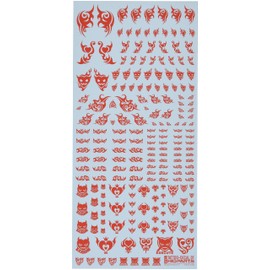 Hi Q Parts 01 Tattoo Decals, Hearts, 1 Sheet, Plastic Model Decals, red