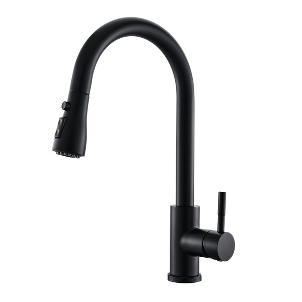 GIMILI Black Kitchen Faucet with Pull Down Sprayer Single Hole
