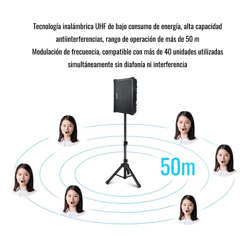 Micrófono Takstar Hm 200w Condensador Diadema Inalámbrico
