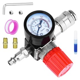 Universal Air Compressor Pressure Switch Control Valve (90-120 PSI, 110V-240V) with 0-180 PSI Regulator and Safety Pressure Relief Valve - 4 Way Replacement Part (110V-240V-B5)